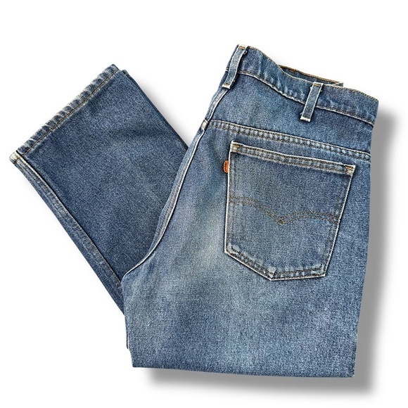 Vintage Levi's 917 Bootcut Jeans 34 x 33 Orange Tag Straight Blue - Picture 1 of 13